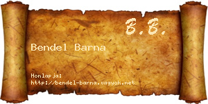Bendel Barna névjegykártya
